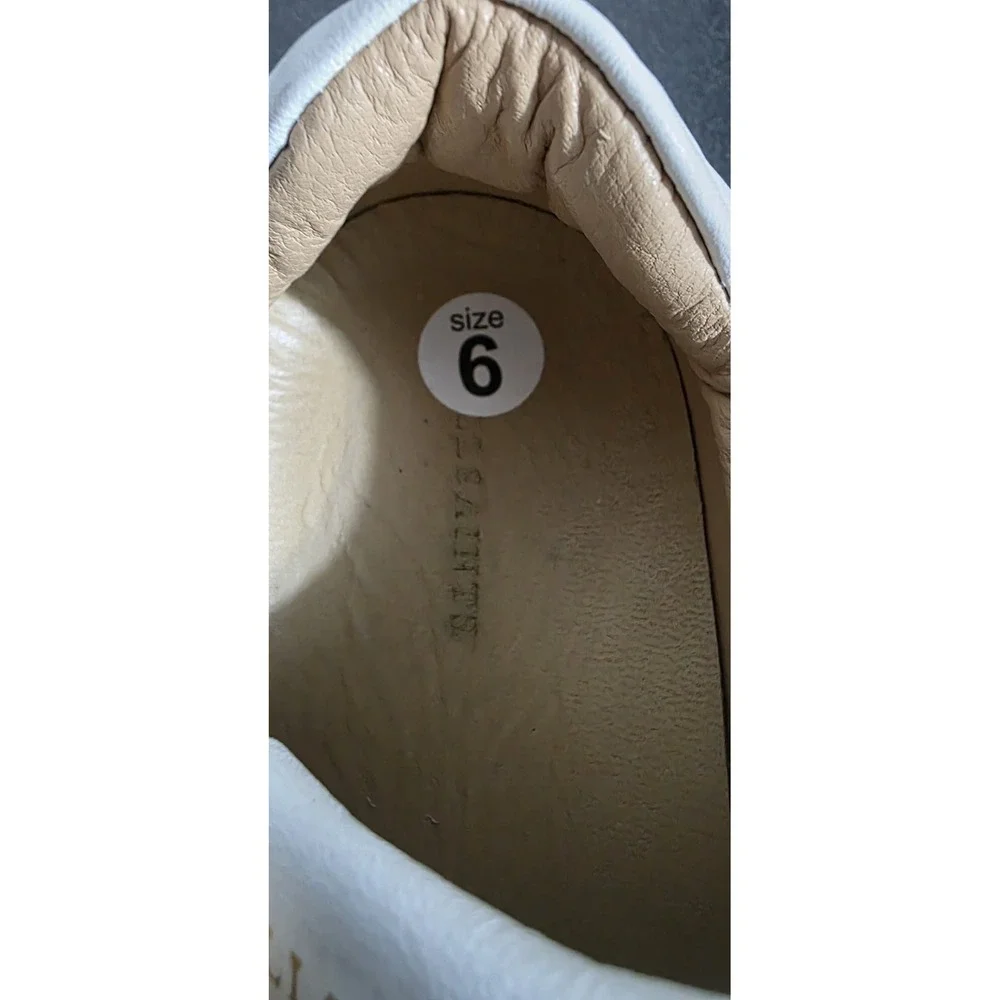 ALLSAINTS‎ Sheer Low Top White Leather Casual Sneakers Women Shoes 6/35 Lace Up